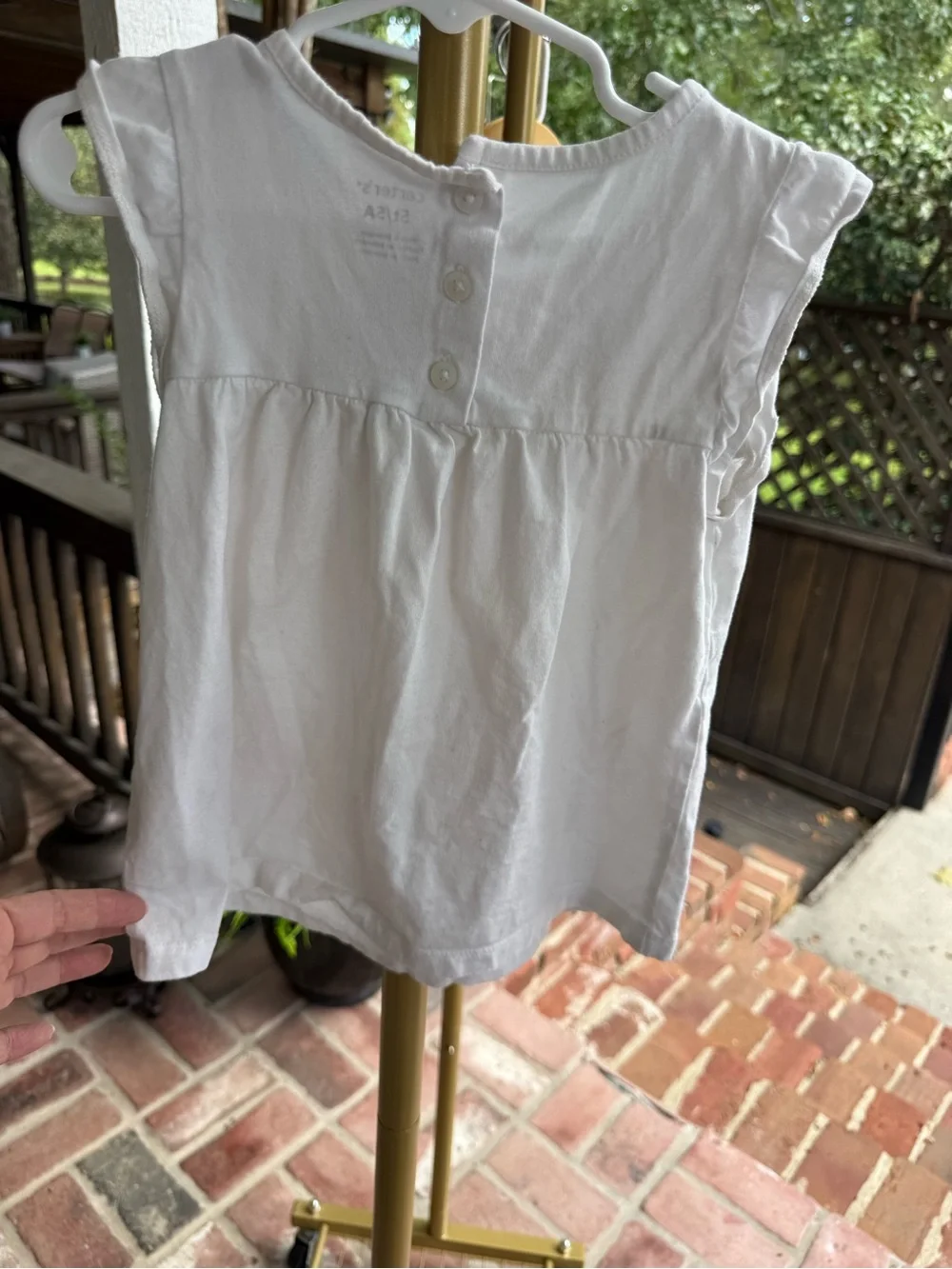 Carter's White Tee with Pastel Floral Embroidery Size 5T